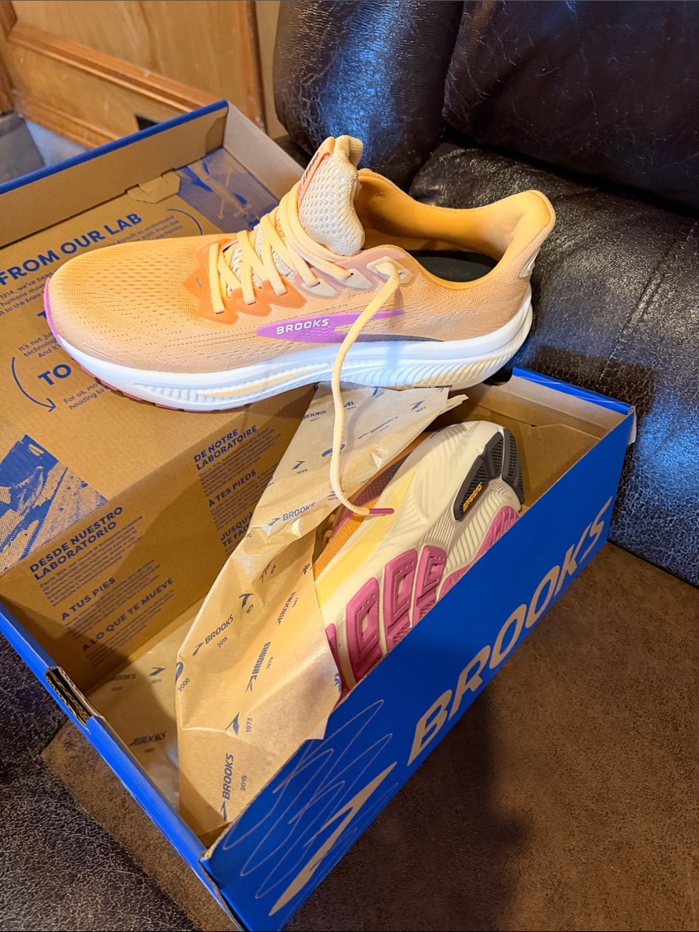 Brooks Peach and Pink Women's Running Shoes